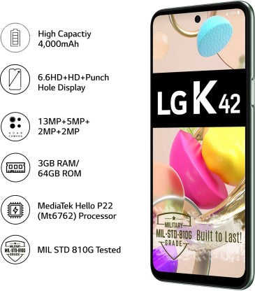 LG K42 (Gray, 64 GB)  (3 GB RAM)