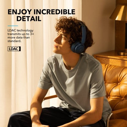 SOUNDCORE BY ANKER LIFE Q35 WITH TARGETED ACTIVE NOISE CANCELLATION ENABLED BLUETOOTH HEADSET  (BLUE, ON THE EAR) [Like New]