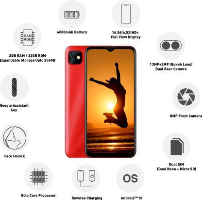 GIONEE Max Pro (Red, 32 GB)  (3 GB RAM)