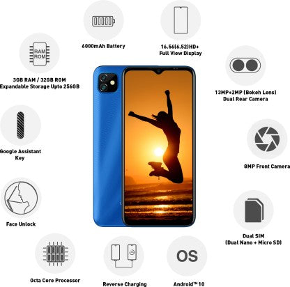 GIONEE Max Pro (Blue, 32 GB)  (3 GB RAM)