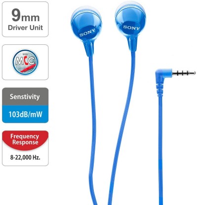 SONY EX14AP WIRED HEADSET  (BLUE, IN THE EAR)