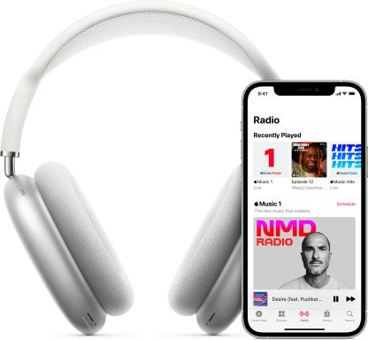 APPLE AIRPODS MAX BLUETOOTH HEADSET  (SILVER, ON THE EAR)