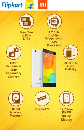 Mi 4i (White, 16 GB)  (2 GB RAM)