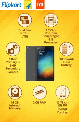 Mi 4i (Grey, 16 GB)  (2 GB RAM)