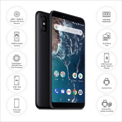 Mi A2 (Black, 64 GB)  (4 GB RAM)