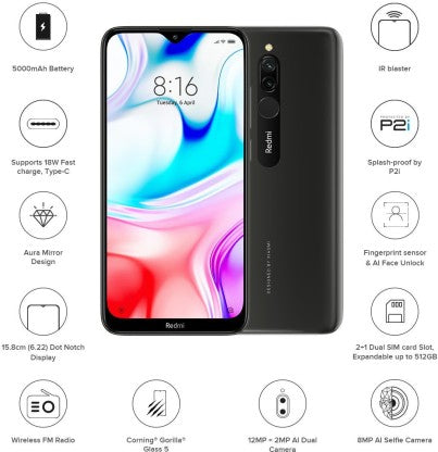 Redmi 8 (Onyx Black, 64 GB)  (4 GB RAM)