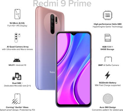 Redmi 9 Prime (Sunrise Flare, 64 GB)  (4 GB RAM)