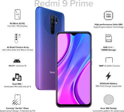 REDMI 9 Prime (Space Blue, 128 GB)  (4 GB RAM)