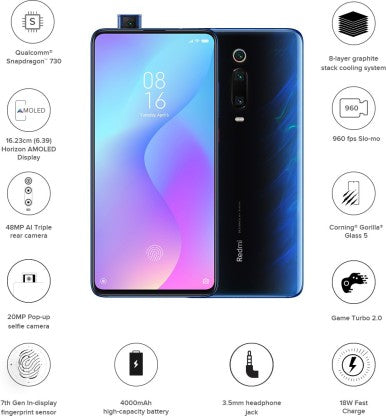 Redmi K20 (Glacier Blue, 128 GB)  (6 GB RAM)