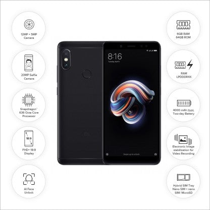 Redmi Note 5 Pro (Black, 64 GB)  (6 GB RAM)