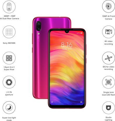 Redmi Note 7 Pro (Red, 64 GB)  (4 GB RAM)