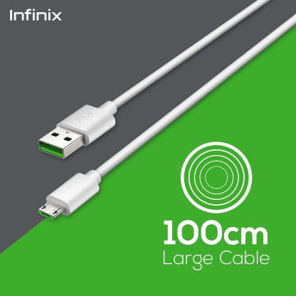 INFINIX MICRO USB CABLE 3 A 1 M MICRO USB CABLE (XD01)  (COMPATIBLE WITH MOBILE PHONE, TABLET, POWER BANKS, WHITE)