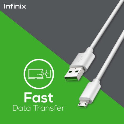 INFINIX MICRO USB CABLE 3 A 1 M MICRO USB CABLE (XD01)  (COMPATIBLE WITH MOBILE PHONE, TABLET, POWER BANKS, WHITE)