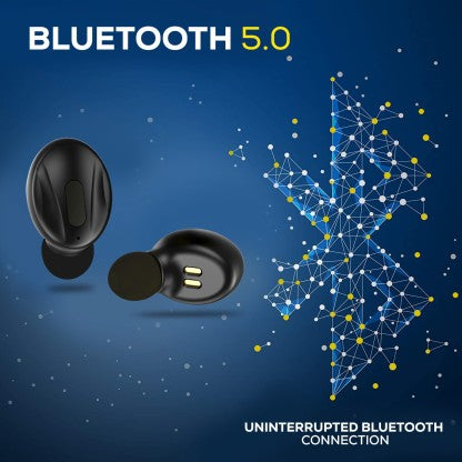 WECOOL MOONWALK MINI IN EAR BLUETOOTH EARBUDS WITH 16 HOURS PLAYTIME AND BATTERY INDICATOR CHARGING CASE BLUETOOTH HEADSETS WITH MIC BLUETOOTH HEADSET  (BLACK, TRUE WIRELESS)