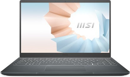 MSI MODERN 14 RYZEN 5 HEXA CORE 5500U - (8 GB/512 GB SSD/WINDOWS 11 HOME) MODERN 14 B5M-242IN THIN AND LIGHT LAPTOP  (14 INCH, CARBON GRAY, 1.3 KG KG)