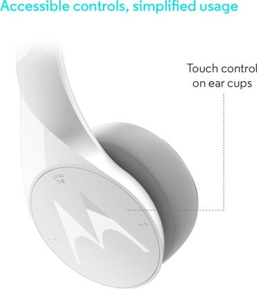 MOTOROLA PULSE ESCAPE WITH GOOGLE ASSISTANT BLUETOOTH HEADSET  (WHITE, ON THE EAR)