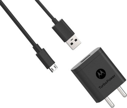 MOTOROLA 18 W QUICK CHARGE 3 A MOBILE SJSC54 QUALCOMM 3.0 TURBO POWER 18W WITH MICRO USB DATA CABLE CHARGER WITH DETACHABLE CABLE  (BLACK)