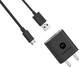 MOTOROLA 18 W QUICK CHARGE 3 A MOBILE SJSC54 QUALCOMM 3.0 TURBO POWER 18W WITH MICRO USB DATA CABLE CHARGER WITH DETACHABLE CABLE  (BLACK)
