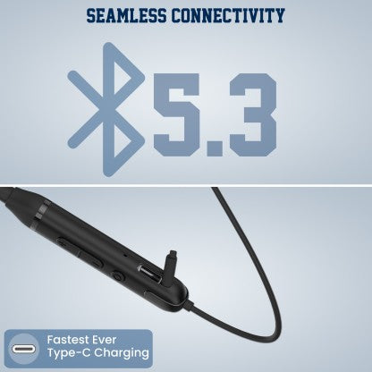 WECOOL N1 NECKBAND WITH 25 HOURS PLAYBACK,FASTCHARGING AND 13MM DRIVER,MAGNETIC EARBUDS BLUETOOTH HEADSET  (BLACK, IN THE EAR)