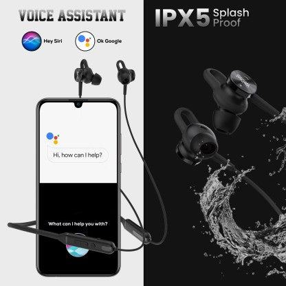 WECOOL N1 NECKBAND WITH 25 HOURS PLAYBACK,FASTCHARGING AND 13MM DRIVER,MAGNETIC EARBUDS BLUETOOTH HEADSET  (BLACK, IN THE EAR)