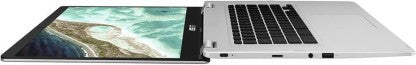ASUS CHROMEBOOK FLIP TOUCH CELERON DUAL CORE - (4 GB/64 GB EMMC STORAGE/CHROME OS) C523NA-A20303 CHROMEBOOK  (15.6 INCH, SILVER, 1.69 KG)