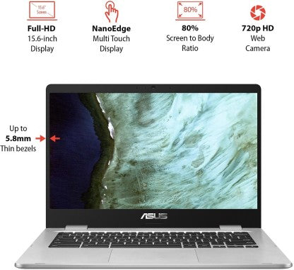 ASUS CHROMEBOOK FLIP TOUCH CELERON DUAL CORE - (4 GB/64 GB EMMC STORAGE/CHROME OS) C523NA-A20303 CHROMEBOOK  (15.6 INCH, SILVER, 1.69 KG)