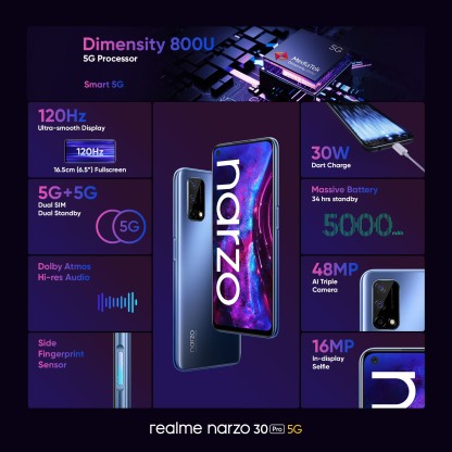 realme Narzo 30 Pro 5G (Sword Black, 64 GB)  (6 GB RAM)