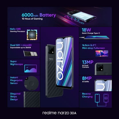 REALME NARZO 30A (LASER BLACK, 32 GB)  (3 GB RAM)