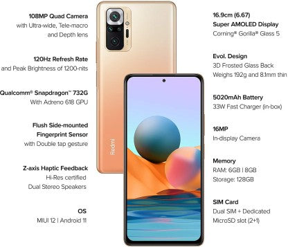 REDMI Note 10 Pro Max (Vintage Bronze, 128 GB)  (6 GB RAM)