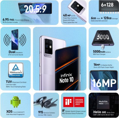 INFINIX NOTE 10 (7° PURPLE, 128 GB)  (6 GB RAM)