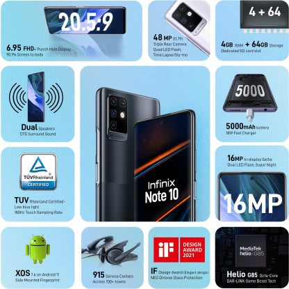 INFINIX NOTE 10 (95° BLACK, 64 GB)  (4 GB RAM)