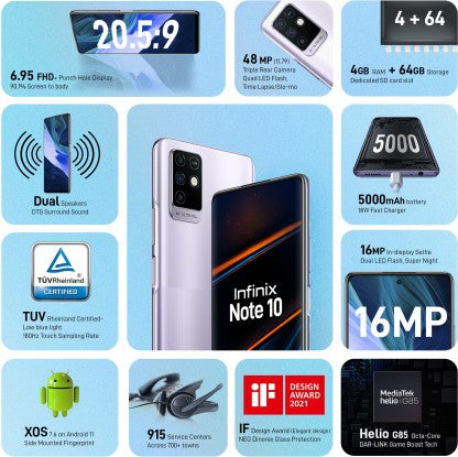 Infinix Note 10 (7° Purple, 64 GB)  (4 GB RAM)