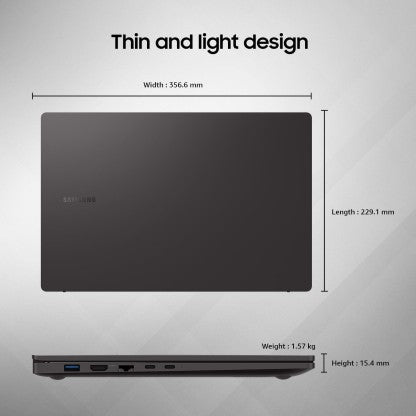 SAMSUNG GALAXY BOOK2 CORE I5 12TH GEN - (8 GB/256 GB SSD/WINDOWS 11 HOME) NP750XED-KB1IN THIN AND LIGHT LAPTOP  (15.6 INCH, GRAPHITE, 1.57 KG, WITH MS OFFICE)[Like New]