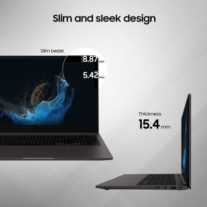 SAMSUNG GALAXY BOOK2 CORE I5 12TH GEN - (8 GB/256 GB SSD/WINDOWS 11 HOME) NP750XED-KB1IN THIN AND LIGHT LAPTOP  (15.6 INCH, GRAPHITE, 1.57 KG, WITH MS OFFICE)[Like New]