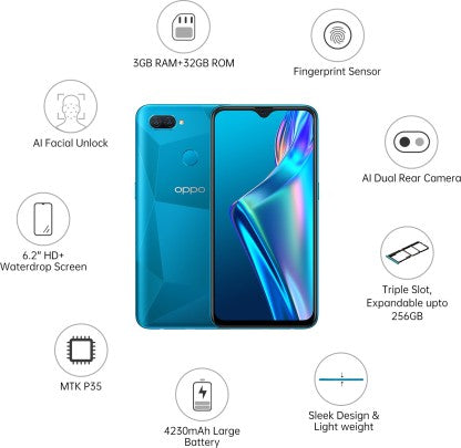 OPPO A12 (Blue, 32 GB)  (3 GB RAM)