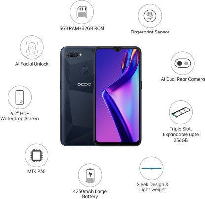 OPPO A12 (Black, 32 GB)  (3 GB RAM)