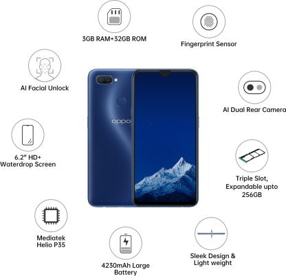 OPPO A12 (Deep Blue, 32 GB)  (3 GB RAM)
