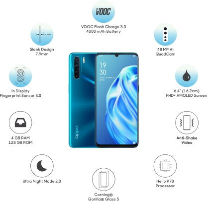 OPPO F15 (Blazing Blue, 128 GB)  (4 GB RAM)