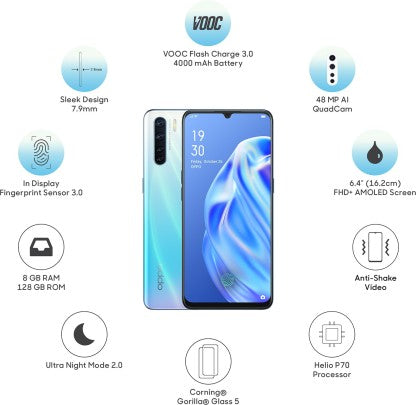 OPPO F15 (Unicorn White, 128 GB)  (8 GB RAM)