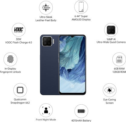 OPPO F17 (Navy Blue, 128 GB)  (6 GB RAM)