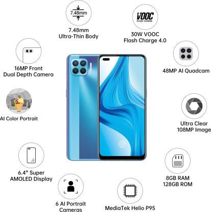 OPPO F17 Pro (Magic Blue, 128 GB)  (8 GB RAM)