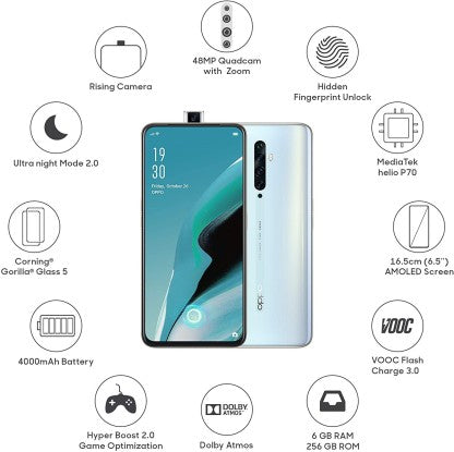 OPPO Reno2 F (Sky White, 256 GB)  (6 GB RAM)