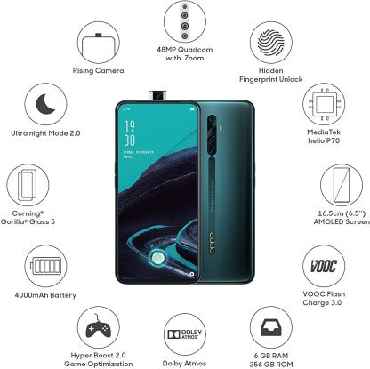 OPPO Reno2 F (Lake Green, 256 GB)  (6 GB RAM)