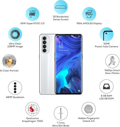 OPPO Reno4 Pro (Silky White, 128 GB)  (8 GB RAM)