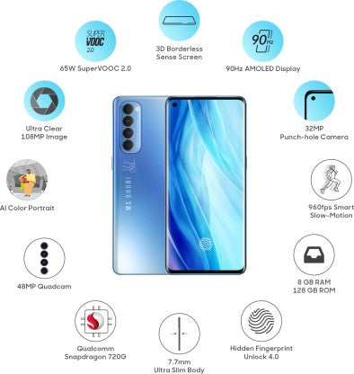OPPO Reno4 Pro Special Edition (Galactic Blue, 128 GB)  (8 GB RAM)