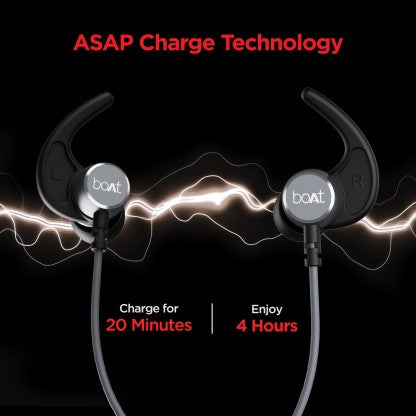 BOAT ROCKERZ 235V2/238 WITH ASAP CHARGE AND UPTO 8 HOURS PLAYBACK BLUETOOTH HEADSET  (GREY, IN THE EAR)[Like New]
