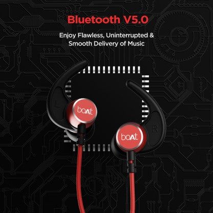 BOAT ROCKERZ 235V2/238 WITH ASAP CHARGE AND UPTO 8 HOURS PLAYBACK BLUETOOTH HEADSET  (RED, IN THE EAR)