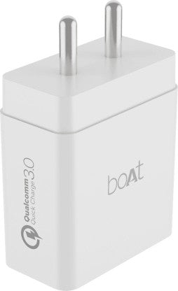 BOAT 36 W QUICK CHARGE 3 A MULTIPORT MOBILE WCD 36W DUAL QC(WITH TYPE-C) CHARGER WITH DETACHABLE CABLE  (WHITE, CABLE INCLUDED)