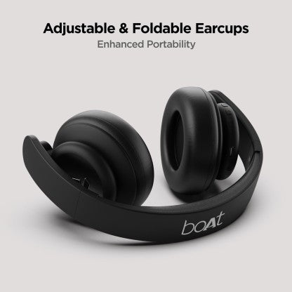 BOAT ROCKERZ 450 PRO WITH UPTO 70 HOURS PLAYBACK BLUETOOTH HEADSET  (LUSCIOUS BLACK, ON THE EAR)