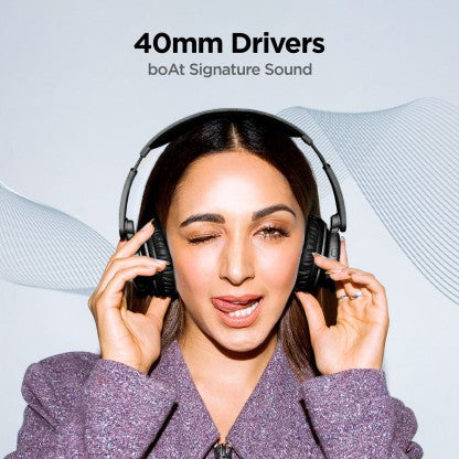 BOAT ROCKERZ 450 PRO WITH UPTO 70 HOURS PLAYBACK BLUETOOTH HEADSET  (LUSCIOUS BLACK, ON THE EAR)